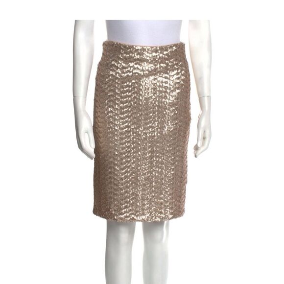 Alice + Olivia gold sequin skirt - Picture 1 of 3